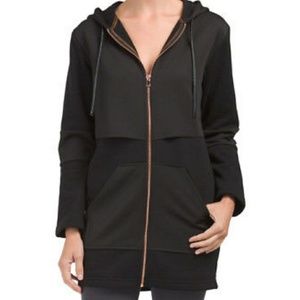 Lime &Vine Brooklyn black  rose gold zip up hoodie